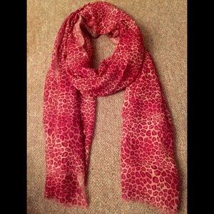 Pink cheetah print scarf