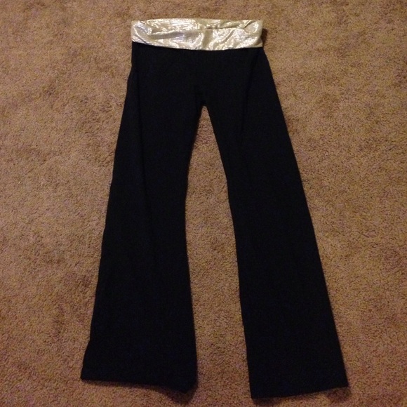 Aerie Metallic Gold Large Yoga Pants