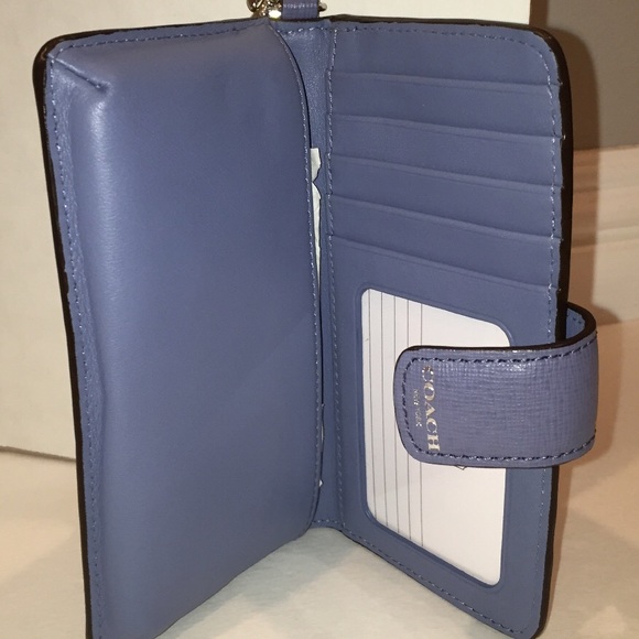 SAFFIANO LEATHER PHONE WALLET SILVER/CORNFLOWER. - Picture 4 of 4