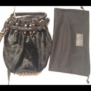 Alexander Wang Black Ponyhair Diego Bucket Bag