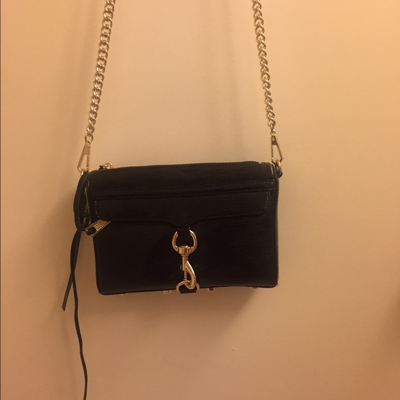Rebecca Minkoff black textured mini Mac bag