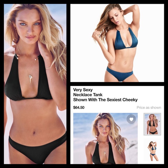 NWT Victoria's Secret 'Necklace Tank' Black Bikini