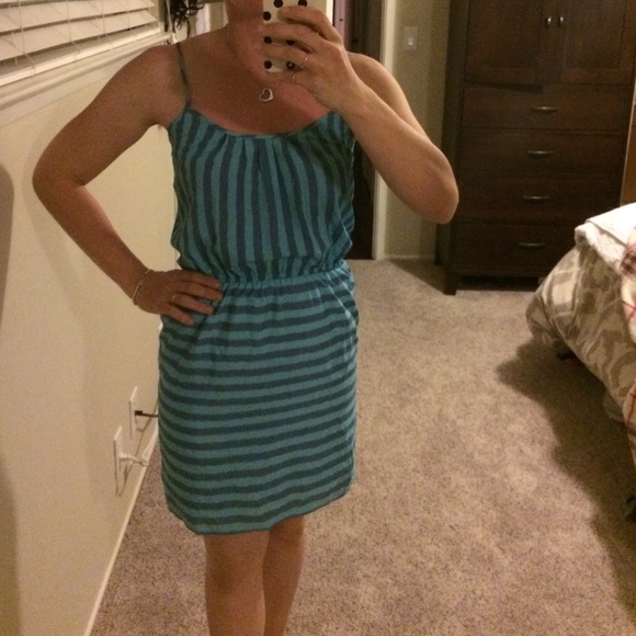 Collective Concepts blue stripped dress