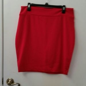 Red Knit Skirt. 1x