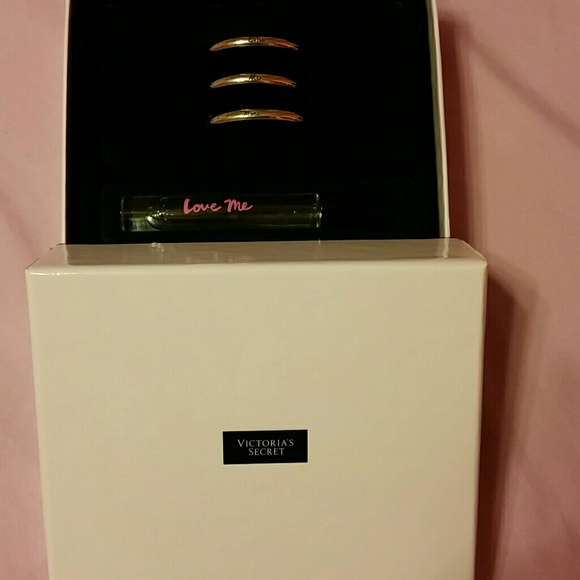 VS perfume and bracelets