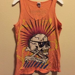 Orange Ed hardy tank