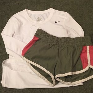 Nike long sleeve shirt and Nike shorts