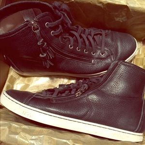 MENS black leather ugg boots