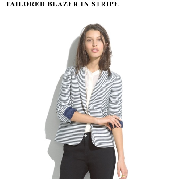 Madewell tailored blazer in stripe size 2