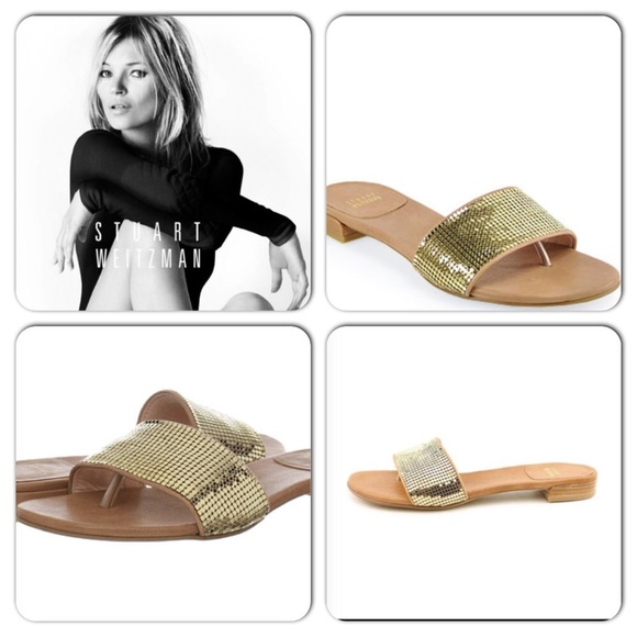 Stuart weizman gold sandal sz 9
