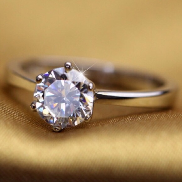 Jewelry - 925k sterling silver CZ engagement ring #7