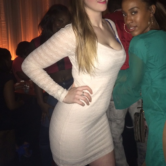 light pink long sleeved lace dress