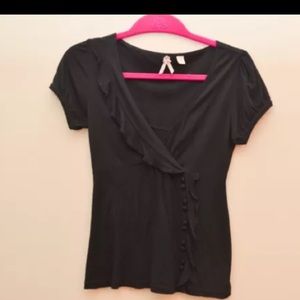 Anthropologie Maeve black short sleeve shirt