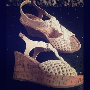 Crochet wedge sandals