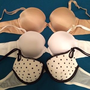34A Strapless Bras (Nude&White)