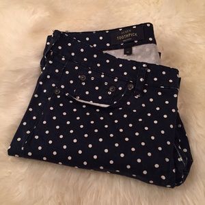 J. Crew Toothpick Polka Dots Jeans