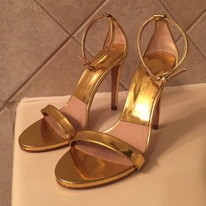 Gold Zara Strappy Heels