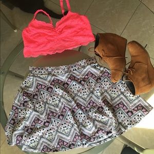 VS PINK Line High Waist Skater Skirt