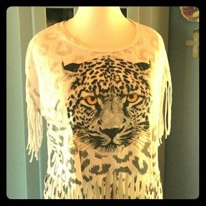 Stunning Flawless Fringed Snow Leopard Shirt!