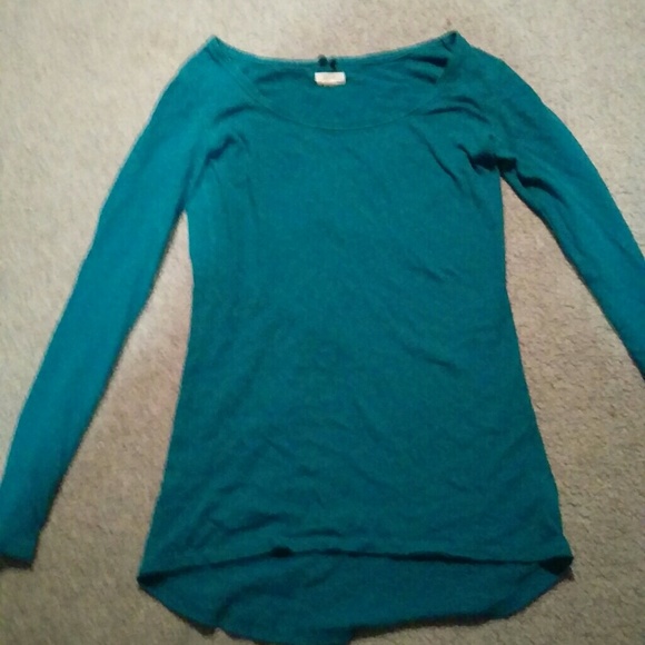 Teal, cotton, aerie, long sleeve T-shirt