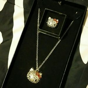 Hello Kitty matching necklace & ring bundle