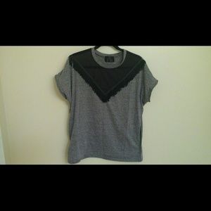 Reduced★V neck see-through + lace top