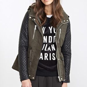 Forever 21 Faux Leather Cargo Jacket