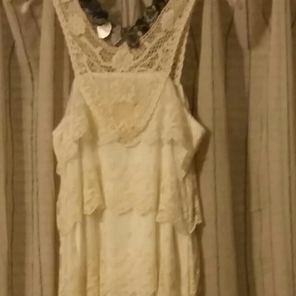 Beautiful summer lace tiered lined dress.