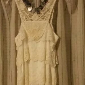 Beautiful summer lace tiered lined dress.