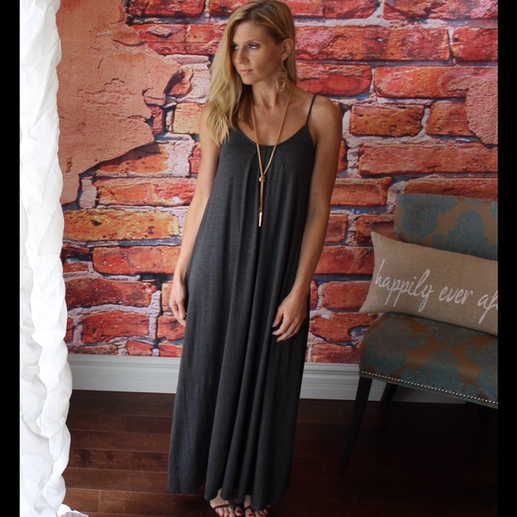 Charcoal gray maxi dress - Picture 2 of 3