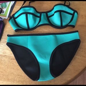 Teal Triangl - inspired bikini - small