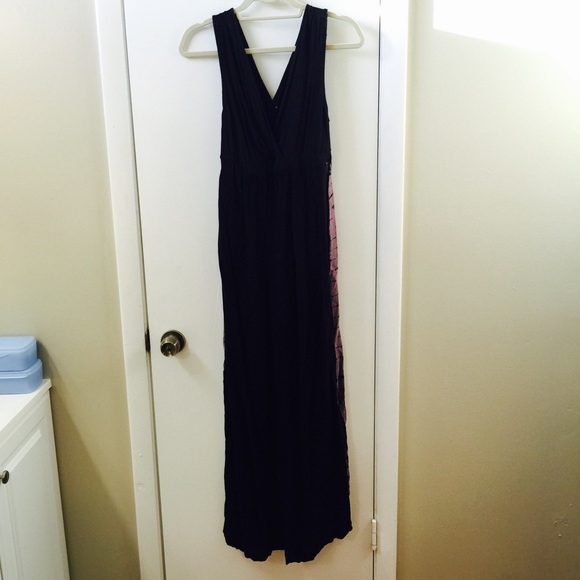 Liz Lange black with brown tie dye maternity maxi