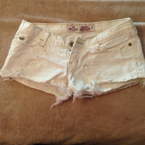 Hollister white denim shorts