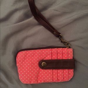 Pink polka dot wallet