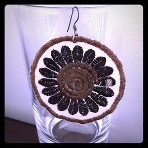 Medium/dark brown hand made earrings NWT