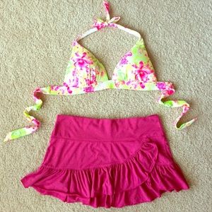 Hollister Pink Ruffle Mini Skirt