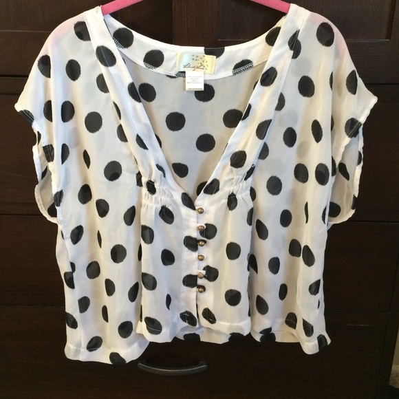 Polka dot sheer shirt