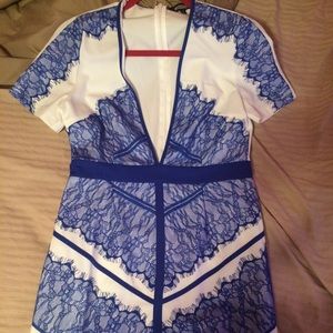 Misguided blue lace dress