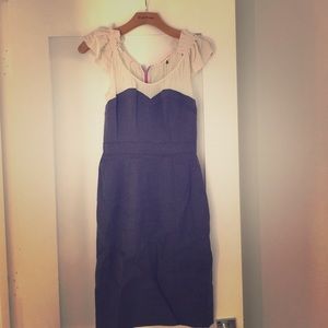 Rebecca Taylor cream and blue dress, classy