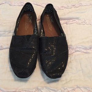 Black sequin Toms