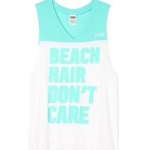 PINK Tank Beach Hair Don't Care M