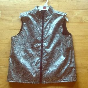 Reversible snake print vest