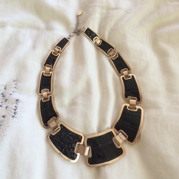 Gold and black statement necklace