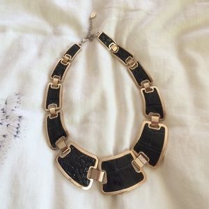 Gold and black statement necklace