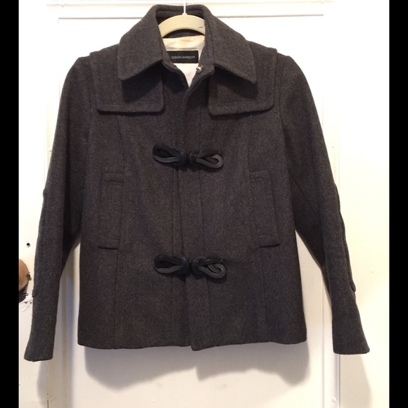 DSQUARED2 Classic Gray Wool Pea Coat size 42
