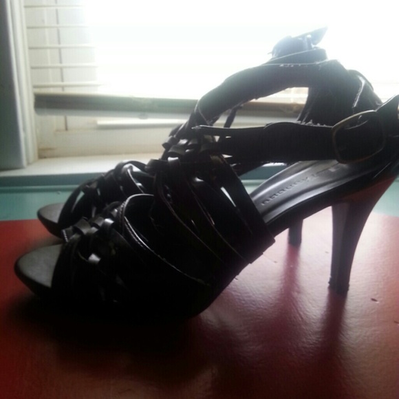 Black criss cross heels