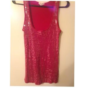 Red sequin tank