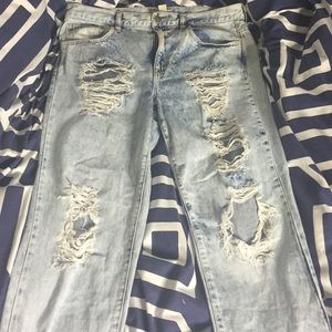Distressed jeans