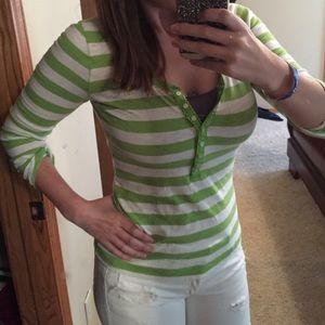 Green & Cream Long Sleeve