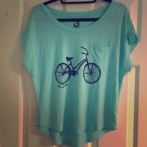 Billabong bright blue cropped tee